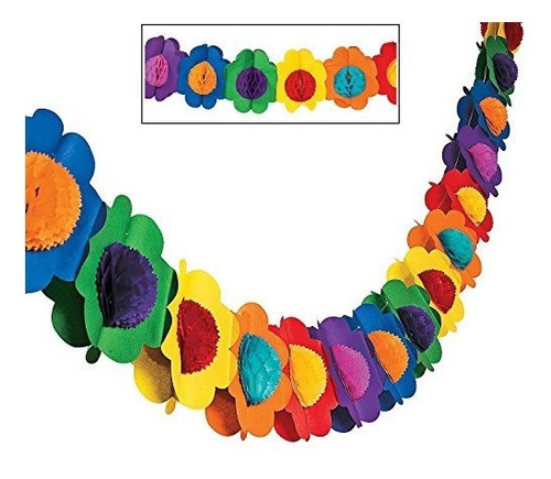 Fun Express Multicolor Tissue Flower Garland Novedad