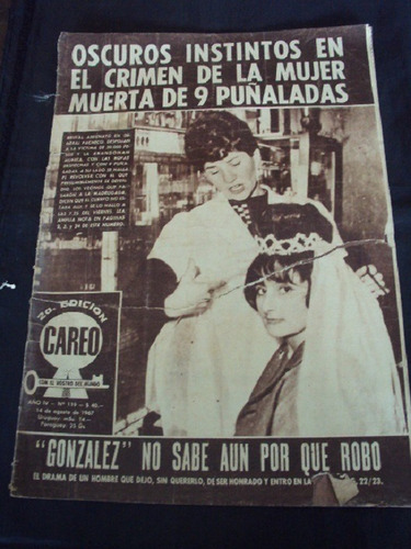 Revista Careo # 119 (14/08/1967) Mujer Muerta De 9 Puñaladas