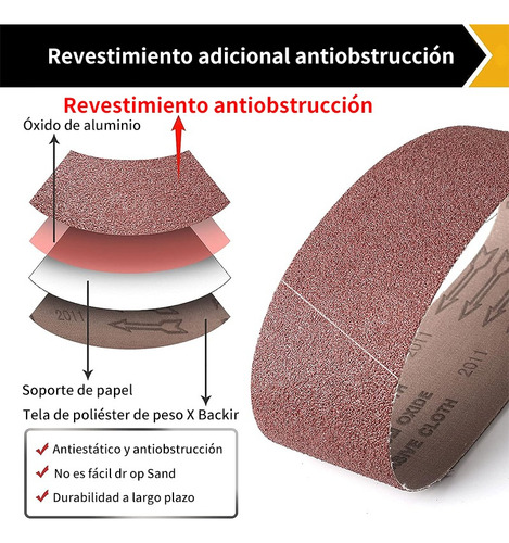 21 Pcs Lija Banda Cinturón 75x533mm Para Pulir Madera
