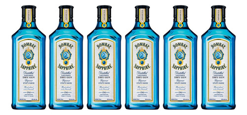 Pack De 6 Ginebra Bombay Sapphire 750 Ml