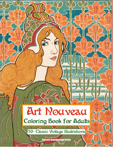 Libro: Art Nouveau Coloring Book For Adults: 50+ Classic Vin