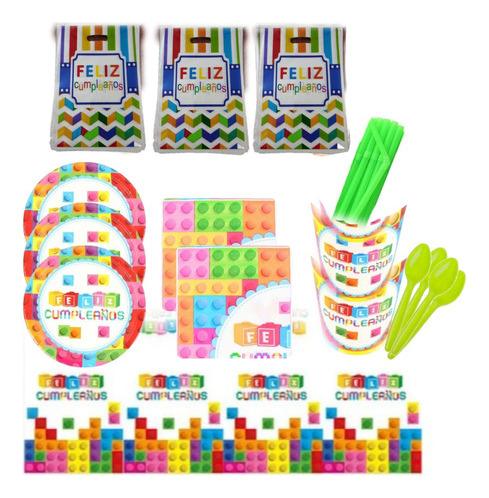 Pack Básico Cotillon Bloques Lego Cumpleaños Globifiesta X6