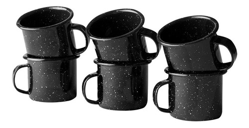 Juego De Taza Mezcalera De Peltre, 6 Piezas Negro