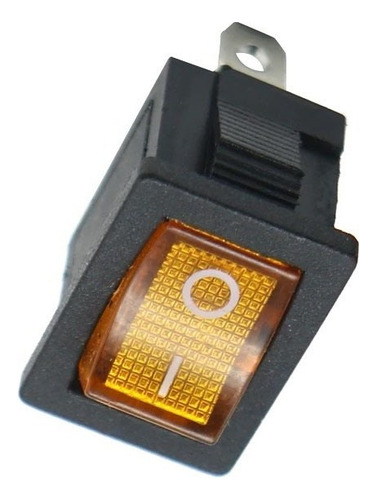 20 Llave Tecla Kcd1 Rocker 6a Amarilla 3-pin Neon 20mm Recta