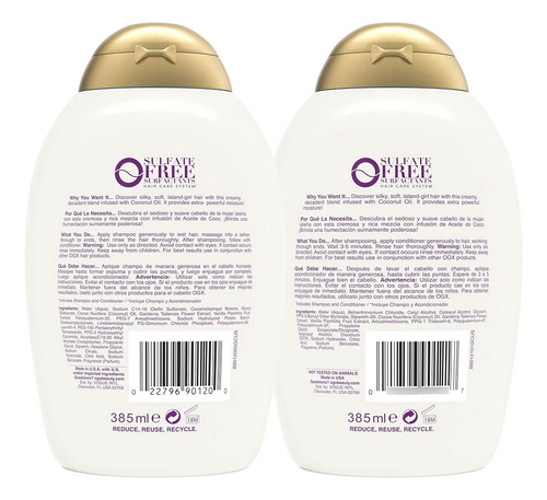 ChampĂș Y Acondicionador Para Cabello Seco De Aceite De Coco
