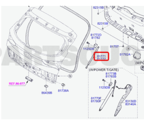 Amortiguador Portalon Del Vidrio Hyundai Tucson 2015 2020