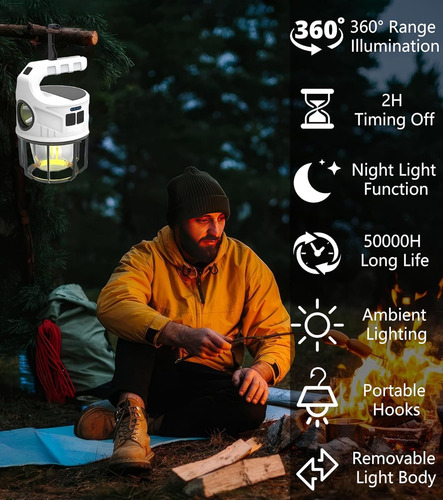Linterna Led Recargable Con 500 Lúmenes Y 7 Modos Ipx4 Imper