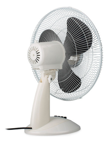 Ventilador de mesa Winco W326ia blanco con 3 palas color negro, 16" de diámetro 220 V