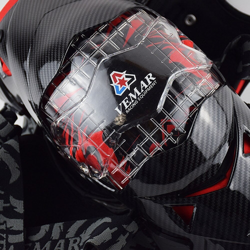 Imagen 4 de 10 de Kit Protecciones Motociclista Rodilleras Fibra Carbono