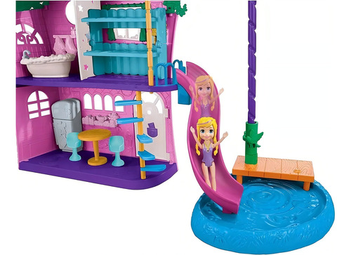 Set De Juego Polly Pocket Casa Del Lago Con Muñeca (Usado)