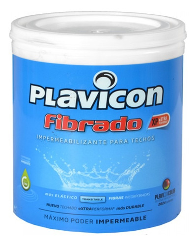 Plavicon Fibrado Impermeabilizante Para Techos 20kg - Blanco