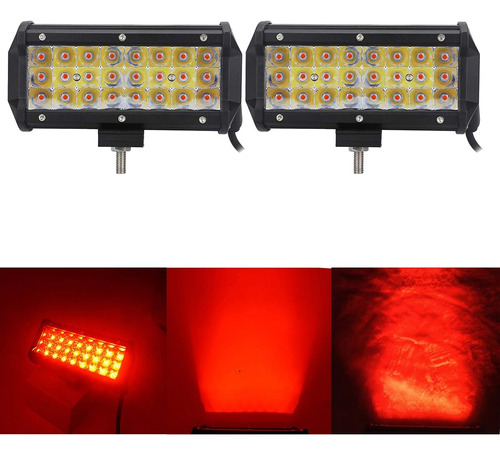 Barra De Luz Offroad Led Roja 36w 7 Pulgadas Luces De T...