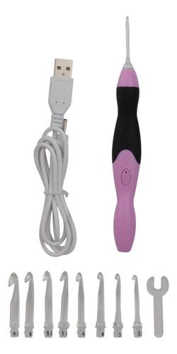 L Juego De Ganchos De Ganchillo Con Luz Led De 9 Uds.,