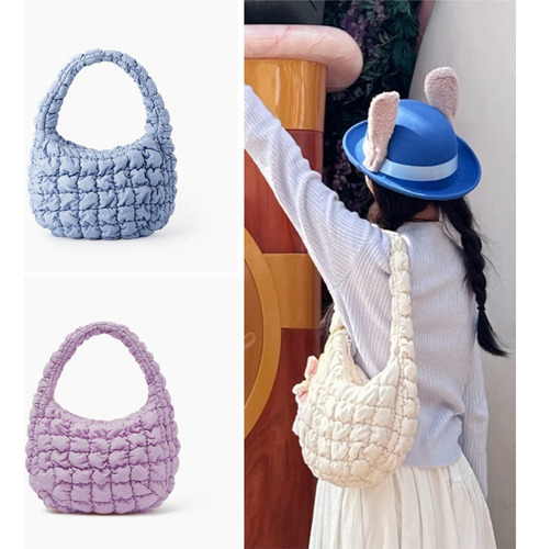 Crumpled Cloud Puff Bag Summer Style Handheld Shoulder