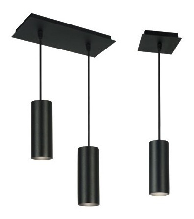 Imagen 1 de 3 de Lampara Colgante Metal Minimalista Tubo Gu10
