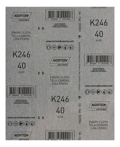 Kit Com 25 Folhas De Lixa De Ferro Grão 220 - Norton