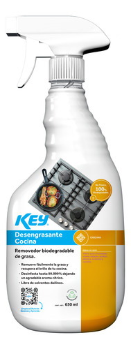 Desengrasante Líquido Para Cocina Key Biodegradable 650ml