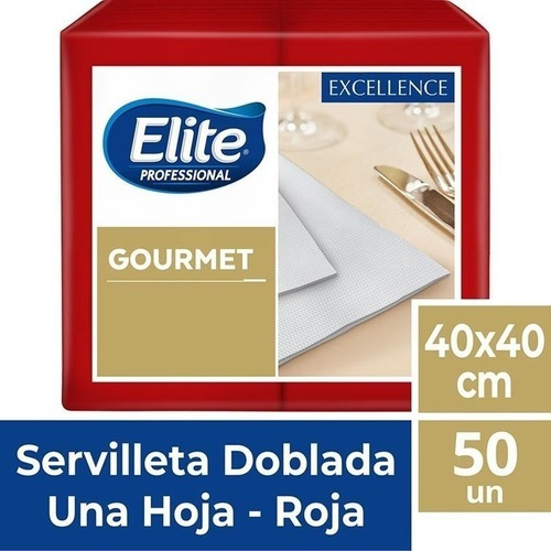 Servilleta Gourmet Doblada Burdeo 50un. Elite