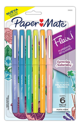 Marcadores Paper Mate Flair Con 6 Aromas Escencias Naturales