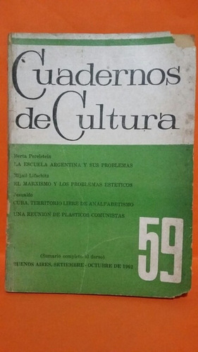 Cuadernos De Cultura. No. 59. Año 1962.