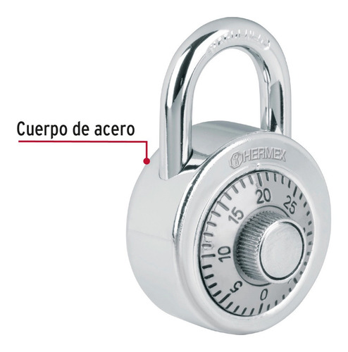 Candado De Combinacion Seguridad Redondo Acero 3 Digitos