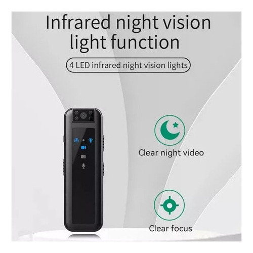 . Mini Cámara Corporal Con Visión Nocturna Infrarroja 1080p