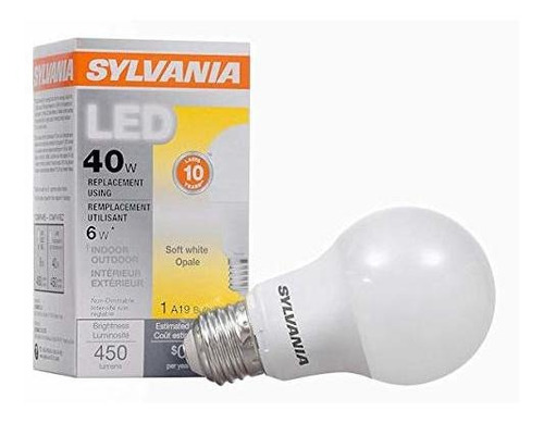 6 Bombilla Led Equivalente 40 W Lampara A19 Color Blanco