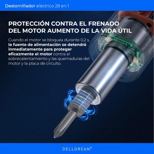 Destornillador Eléctrico Kit 28pcs Dellorean D28t Reparación