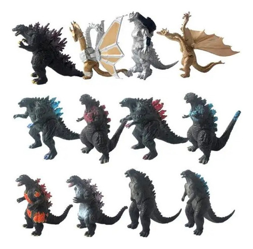 12 Peças De Brinquedos Mecha Gojira Godzilla King Ghidorah F