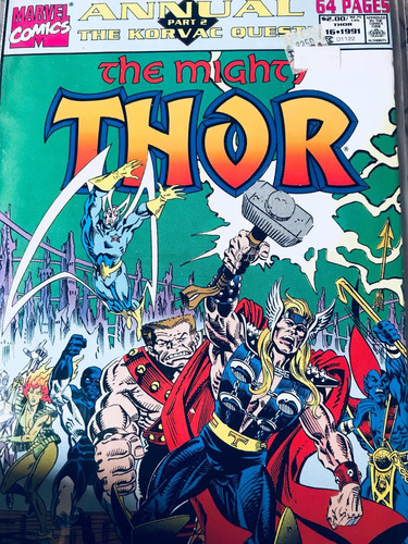 Comic The Mighty Thor Annual #16.  1992.  Newsstand Dimsa.