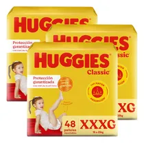 Comprar Pañales Huggies Classic Triple Proteccion Ahorrapack X 3 Un Género Sin género Tamaño Extra Extra Extra grande (XXXG)