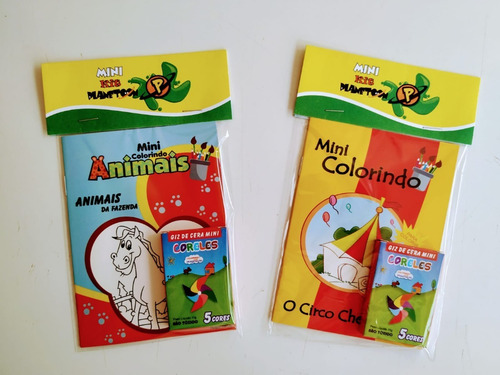 Imagem 7 de 10 de 20 Livros Colorir / Atividades Variados + 20 Mini Giz - Kits