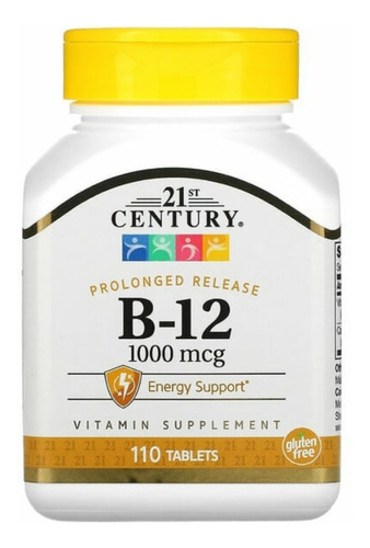 Vitamina B12 1000mcg 110 Tablets Importada 21st Century