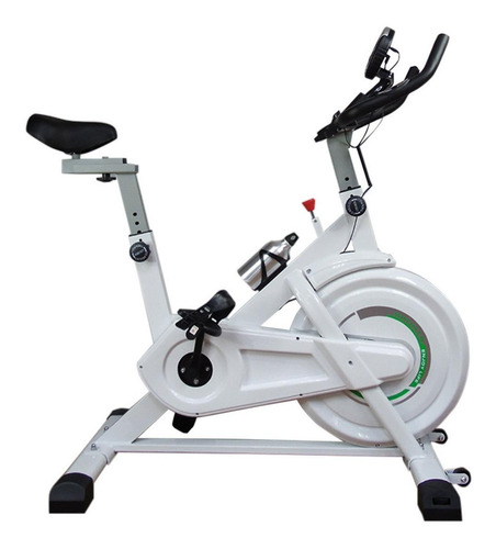 Bicicleta fija Kingsman Fitness 55-9 para spinning color blanco y negro y verde