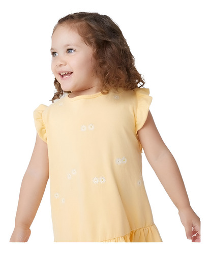 Vestido Franzido Infantil Com Calcinha