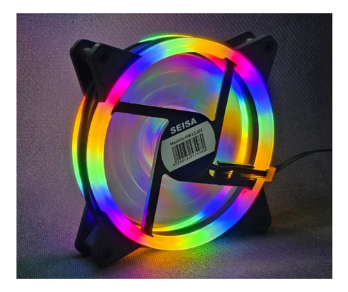 Fan Cooler Doble Luz Seisa Rgb 120mm Delta Decoracion Gamer Rgb