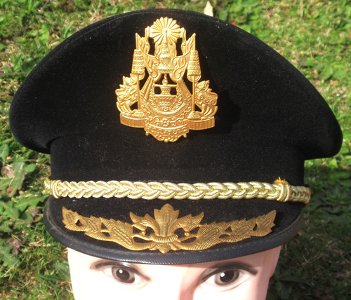 Gorra General Policia De Camboya Grados Metalicos En Visera