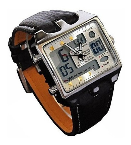 Shoppewatch Reloj Para Hombre Big Face Cuadrado Led Reloj An