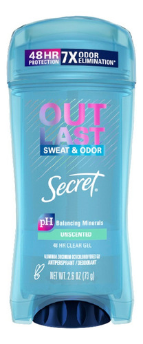 Antitranspirante Secret Gel Outlast Unscented S/perfume 73gr