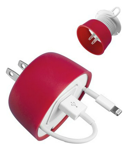 Cable Organizador Powercurl Mini Rojo.