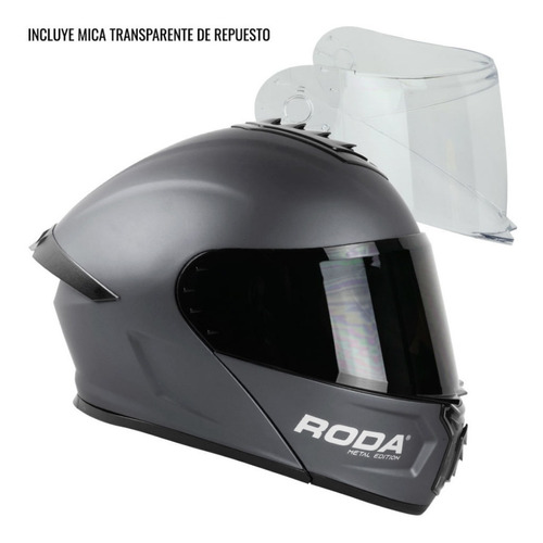 Casco Roda Pilot Metal Mica Humo Abatible