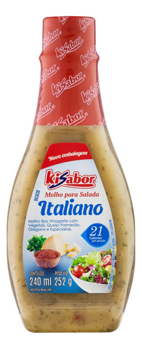 Molho para Salada Italiano Kisabor sem glúten em squeeze 252 g