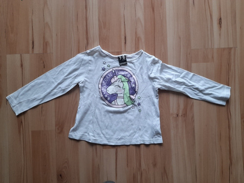 Remera De Manga Larga Algodón Unicornios Grisino Talle 7