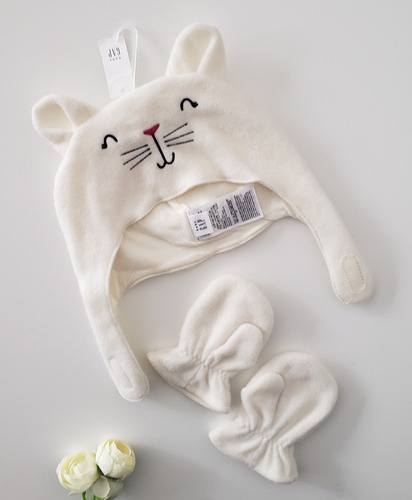 Gorro Polar Bebe Mitones Polar Gap Crema