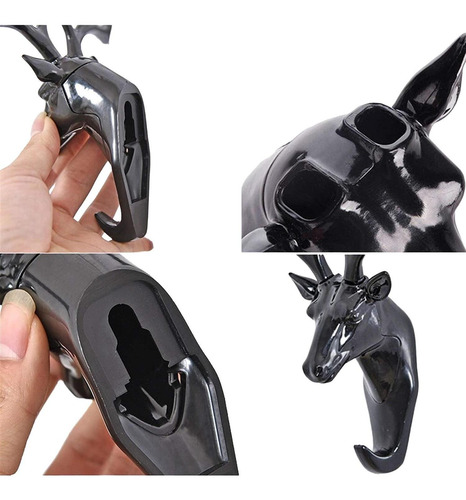 Imagen 6 de 7 de Porta Llaves Venado Perchero Colgar Gancho Adhesivo Ciervos