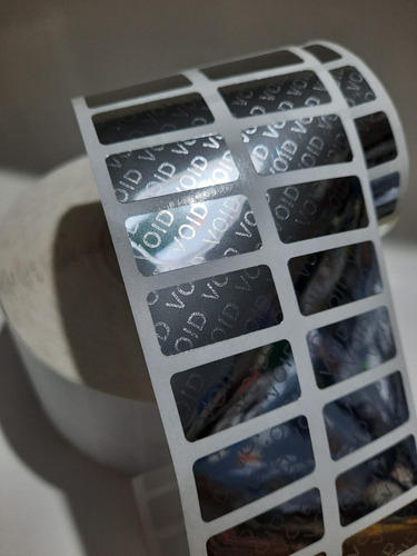 Imagen 2 de 3 de 10 Mil Etiquetas Void Plata Seguridad Faja Garantia Logo