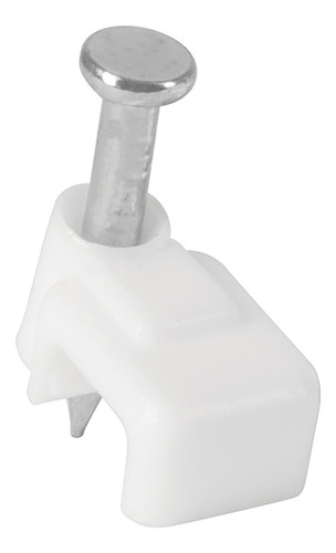 Bolsa Con 20 Grapas Blancas De 3 X 6mm Para Cable Plano Trup