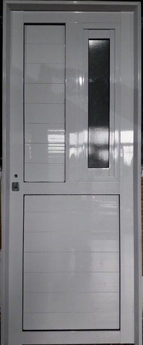 Puerta De Aluminio Blanco Exterior  90 X 200 Postigo Abrir