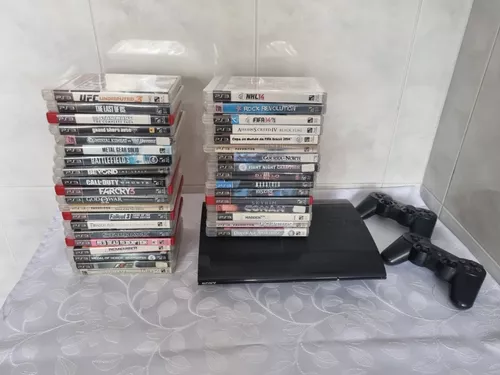 Sony Playstation 3 Super Slim 500gb 2 Controles + 3 Jogos Cor