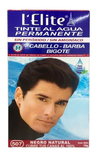  Tinte Al Agua Permanente L'elite Tono Negro Natural - Men